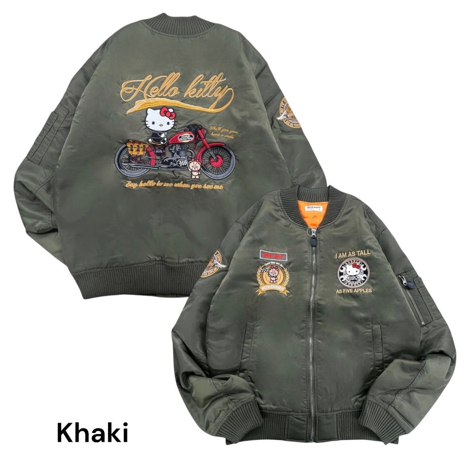 ハローキティ MA-１ジャケット バイク柄 アウター メンズ レディース サンリオ キャラクターズ hk1854-139
