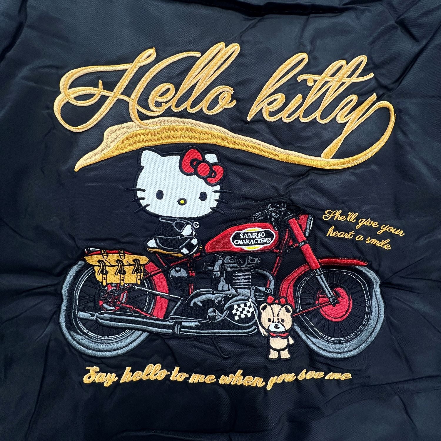 ハローキティ MA-１ジャケット バイク柄 アウター メンズ レディース サンリオ キャラクターズ hk1854-139