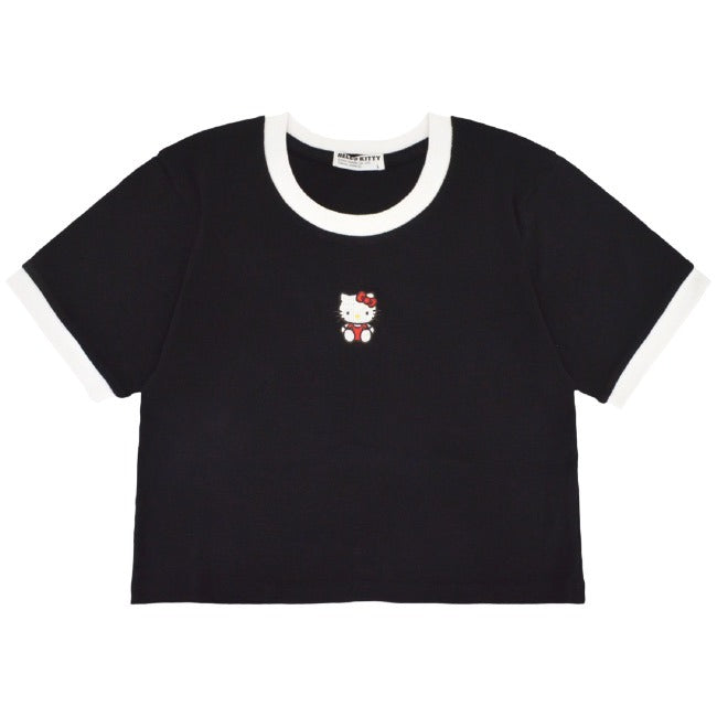 ハローキティ Tシャツ ちびT サンリオ キャラクターズ 刺繍 レディース ショート丈 半袖 hk2142-333