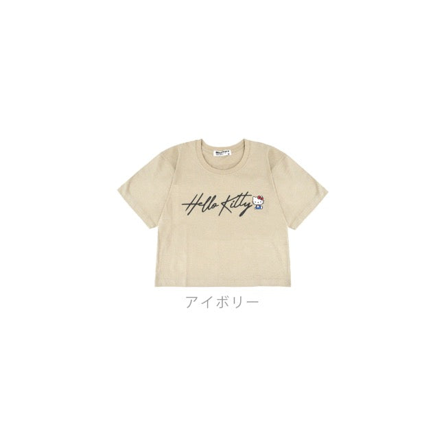 ハローキティ Tシャツ サンリオ キャラクターズ ちびT レディース ショート丈 ワイド幅 半袖 hk2142-339
