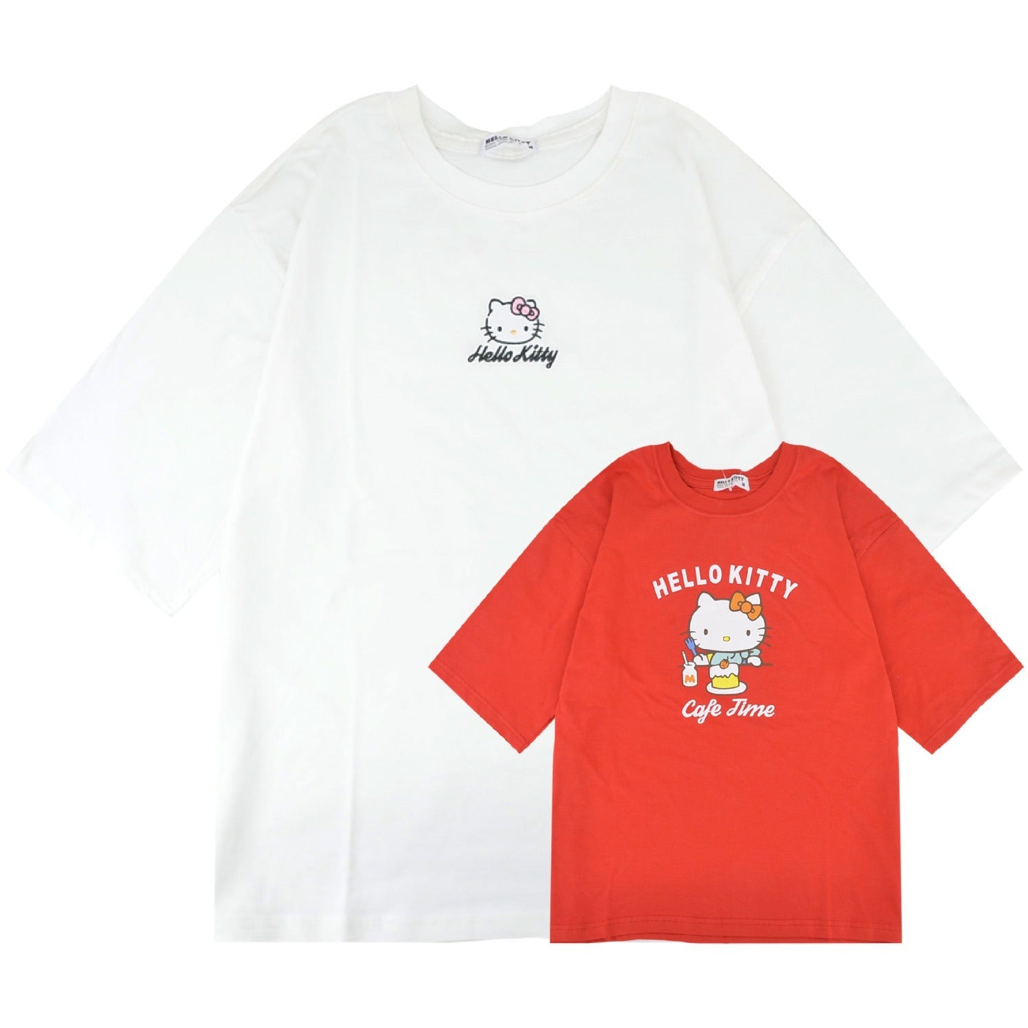 ハローキティ Tシャツ オーバーサイズ 半袖 プリント 刺繍 トップス  サンリオ キャラクターズ レディース hk2152-196