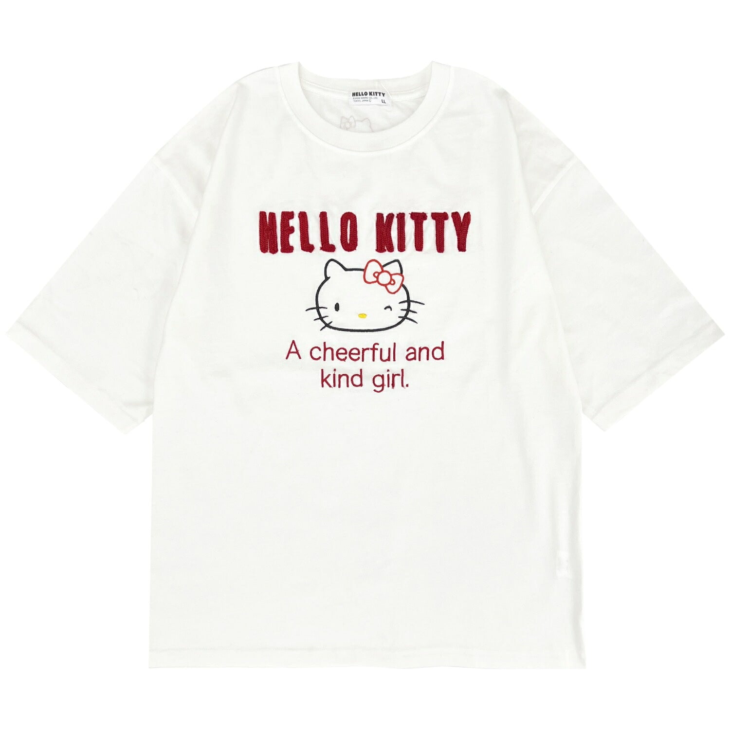 ハローキティ レディース 刺繍 半袖 Tシャツ カットソー ゆったりめサイズ 春夏 サンリオキャラクターズ hk2162-74