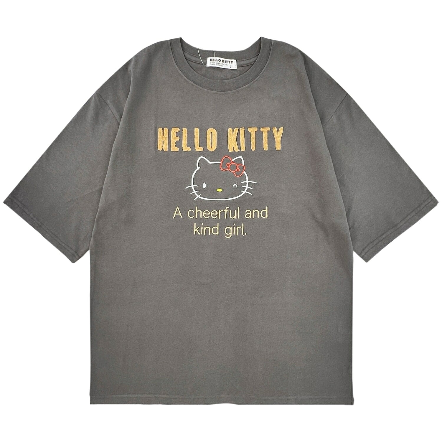 ハローキティ レディース 刺繍 半袖 Tシャツ カットソー ゆったりめサイズ 春夏 サンリオキャラクターズ hk2162-74