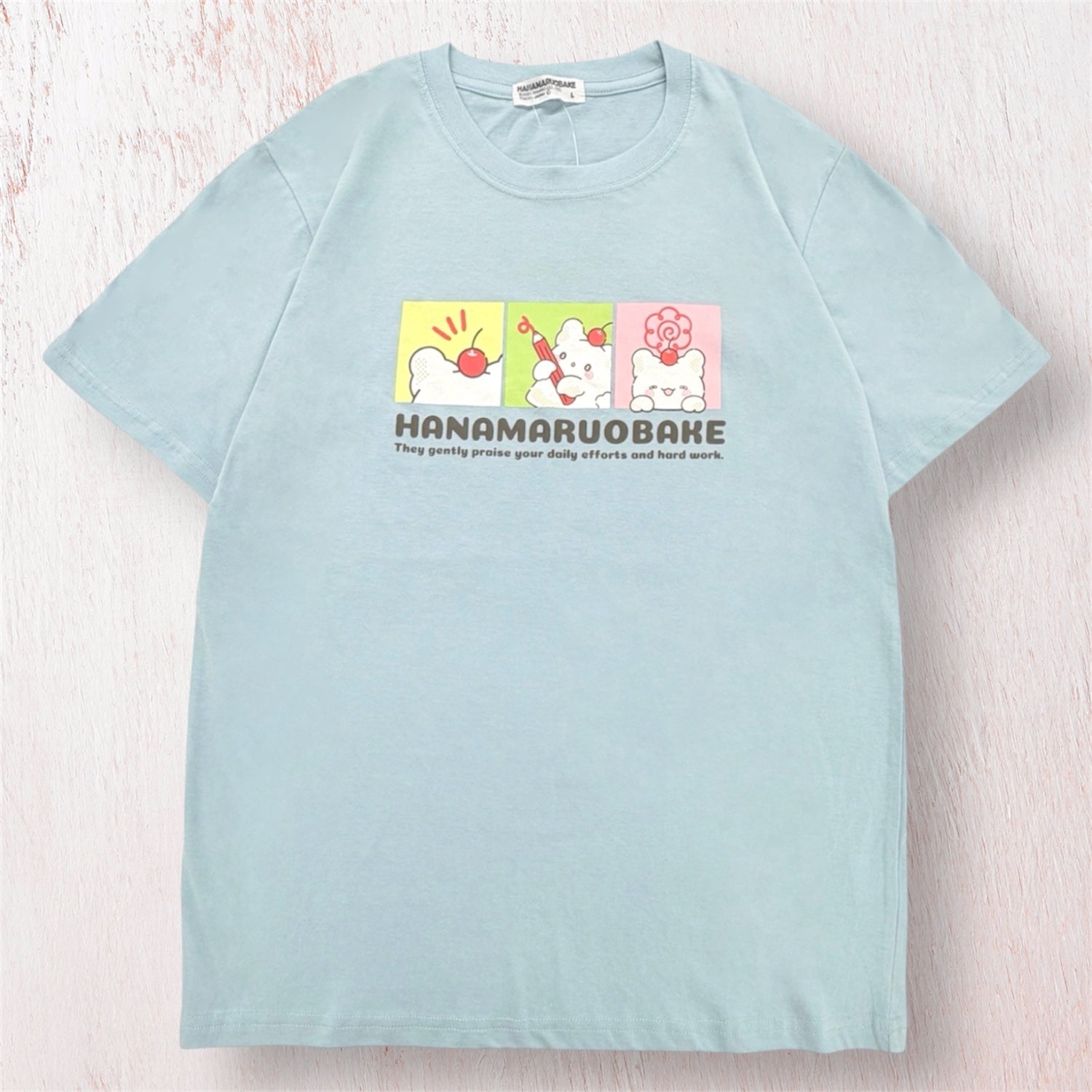 はなまるおばけ プリント 半袖 Tシャツ トップス 天竺  夏 レディース メンズ HANAMARUOBAKE ho1162-259