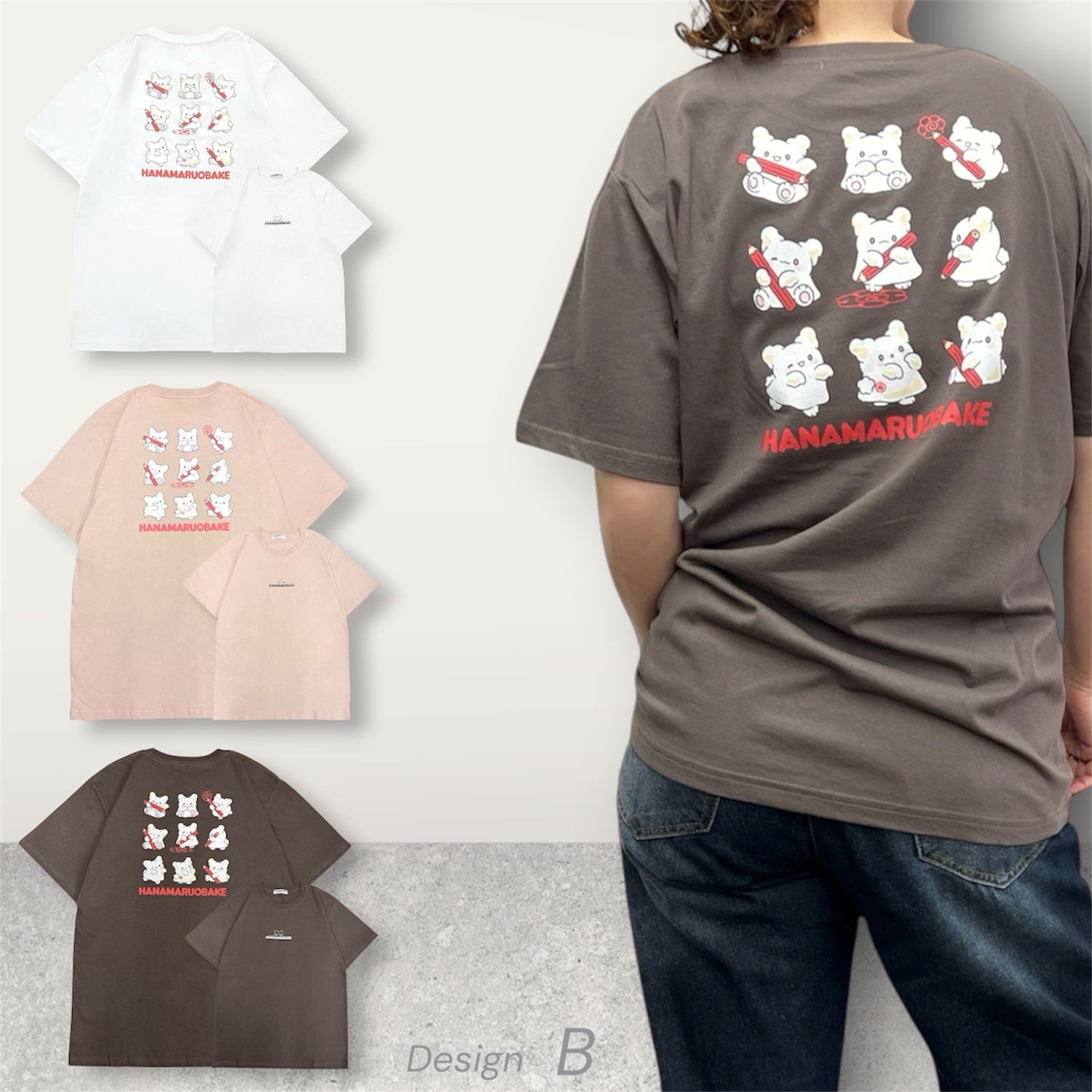はなまるおばけ プリント 半袖 Tシャツ トップス 天竺  夏 レディース メンズ HANAMARUOBAKE ho1162-259