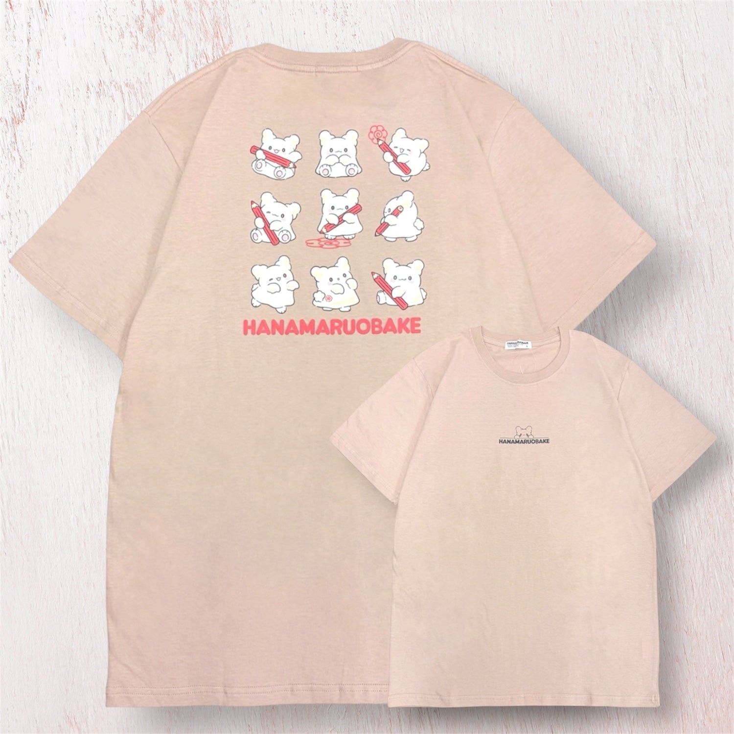 はなまるおばけ プリント 半袖 Tシャツ トップス 天竺  夏 レディース メンズ HANAMARUOBAKE ho1162-259