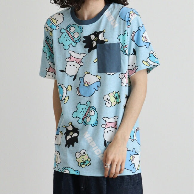 はぴだんぶい Tシャツ 総柄 半袖 サンリオ キャラクターズ プリント メンズ レディース hv1142-292