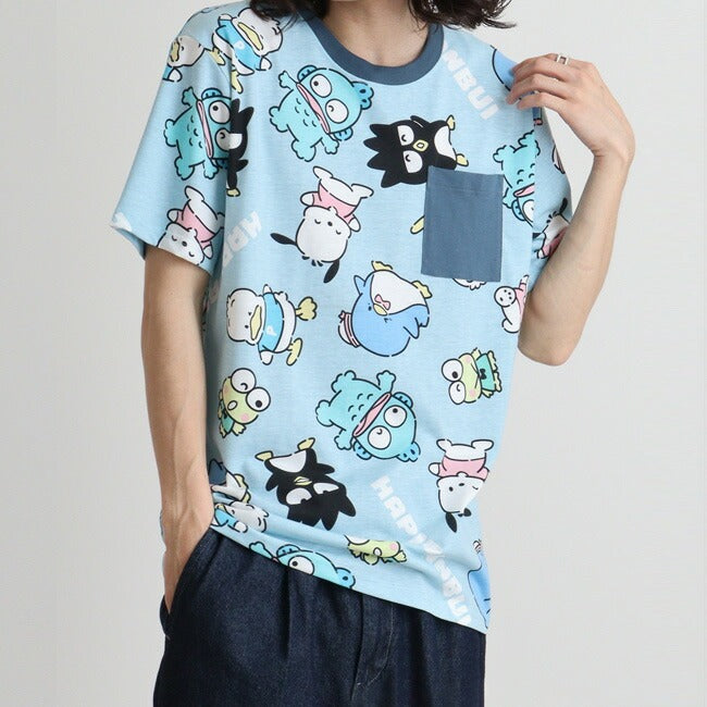 はぴだんぶい Tシャツ 総柄 半袖 サンリオ キャラクターズ プリント メンズ レディース hv1142-292