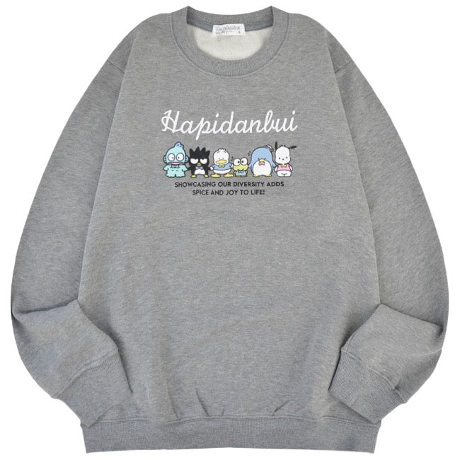 はぴだんぶい トレーナー スウェット 裏起毛 プリント 刺繍 メンズ レディース hv1344-68