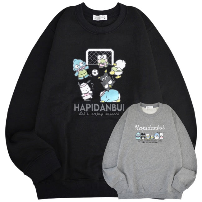 はぴだんぶい トレーナー スウェット 裏起毛 プリント 刺繍 メンズ レディース hv1344-68