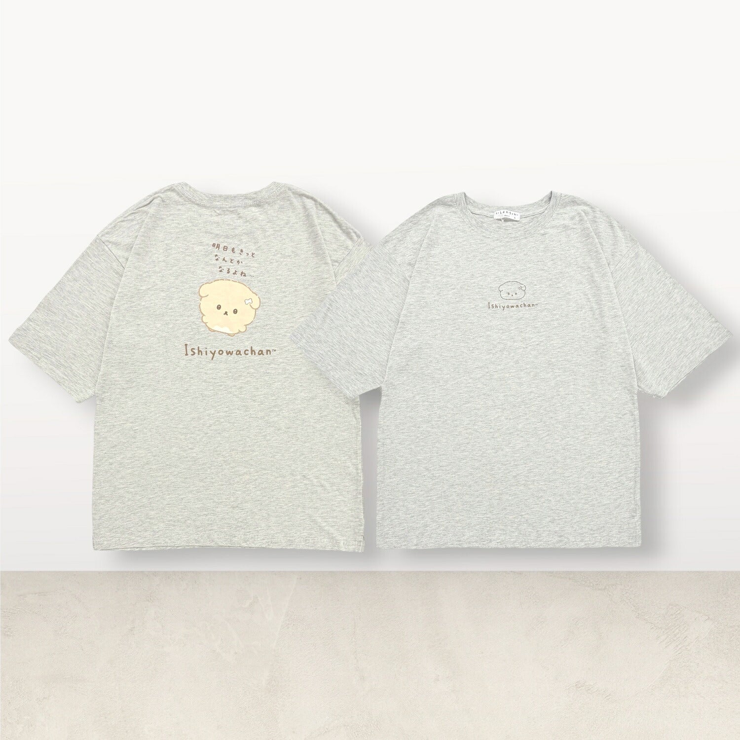 いしよわちゃん ゆったりシルエット 半袖 Ｔシャツ トップス プリント ドロップショルダー 天竺 綿 春夏 ic2162-45