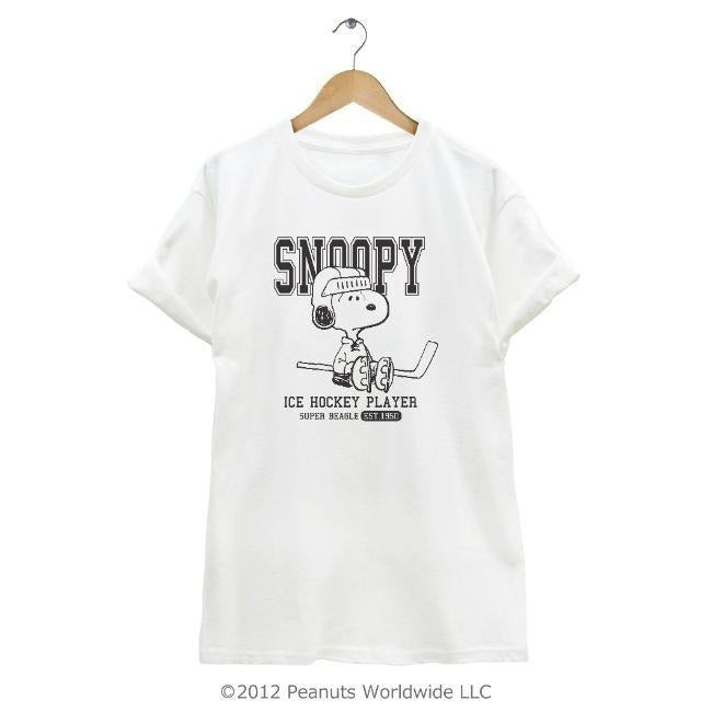 スヌーピー アイスホッケー  半袖Ｔシャツ メンズ レディース sn1-051