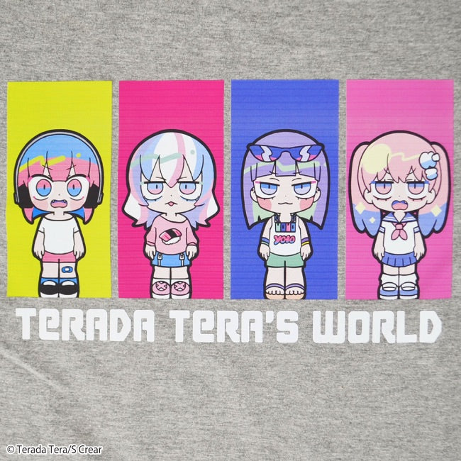寺田てら Tシャツ イラスト スーパービックT 半袖 オーバーサイズ クリエイター イラストレーター tt1132-399-mgray