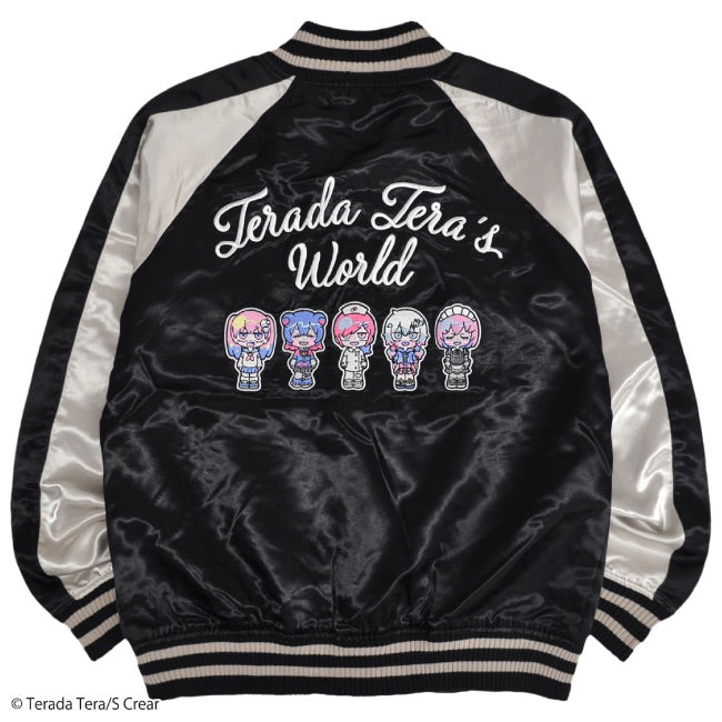 寺田てら スカジャン ブラック tt1833-704-BlackxSil