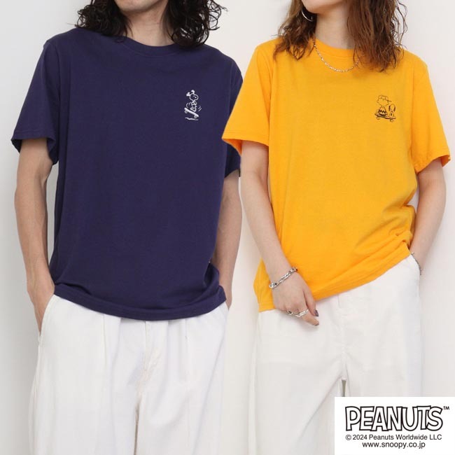 スヌーピー プリント 半袖 Tシャツ スケボー チャーリーブラウン PEANUTS s1142-188