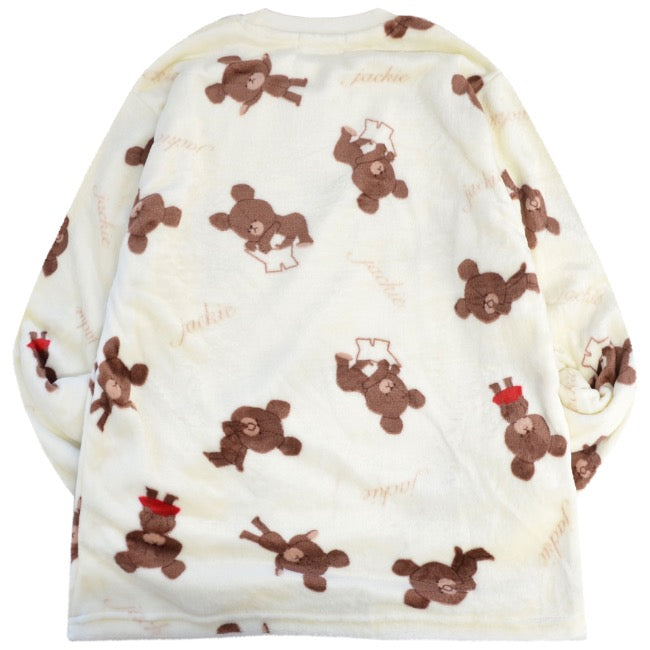 くまのがっこう ジャッキー スウェット パンツ フリース 上下 セット セットアップ パジャマ 部屋着 ルームウェア kg1644-192