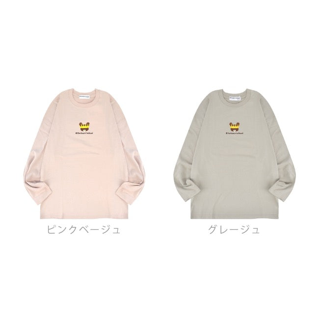 くまのがっこう Tシャツ 長袖 レディース オーバーサイズ ジャッキー 刺繍 ワンポイント kg2243-108