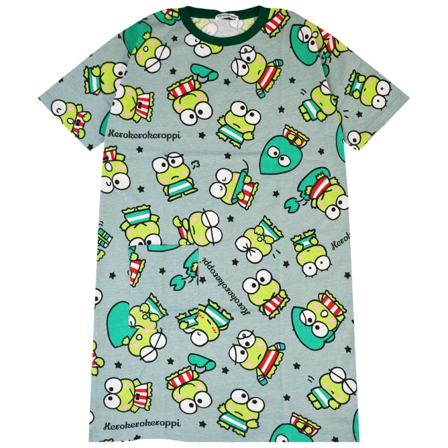 けろけろけろっぴ Tシャツ ワンピース 半袖 総柄 部屋着 ルームウェア サンリオ キャラクターズ レディース kk1752-256