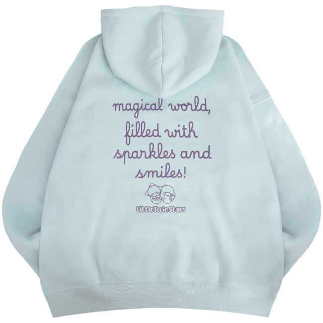キキララ パーカー 裏起毛 オーバーサイズ 刺繍 ロゴ リトルツインスターズ サンリオ キャラクターズ メンズ レディース kl1344-161