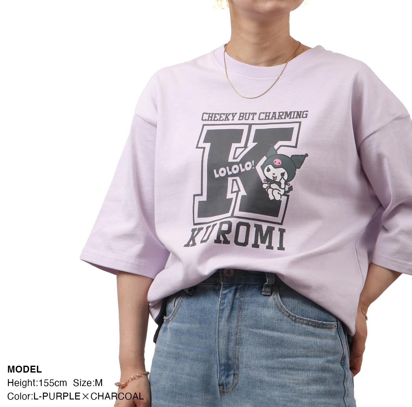 クロミ  Tシャツ 半袖 ドロップショルダー トップス プリント サンリオ キャラクターズ ku1132-363