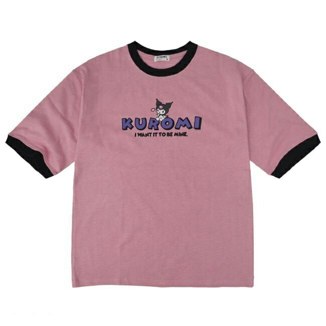 クロミ  Tシャツ 半袖 リンガーネック トップス ドロップショルダー プリント サンリオ キャラクターズ ku1132-364