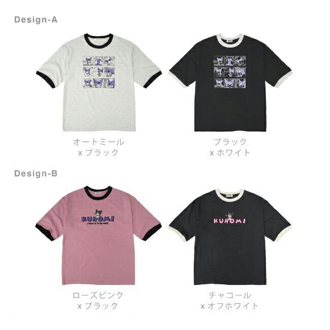 クロミ  Tシャツ 半袖 リンガーネック トップス ドロップショルダー プリント サンリオ キャラクターズ ku1132-364