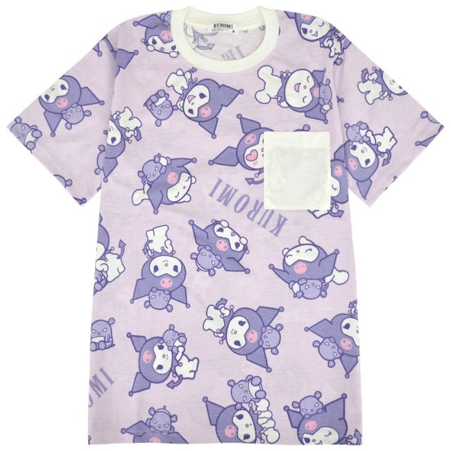 クロミ Tシャツ 半袖 レディース 総柄 プリント サンリオ キャラクターズ ku1142-294