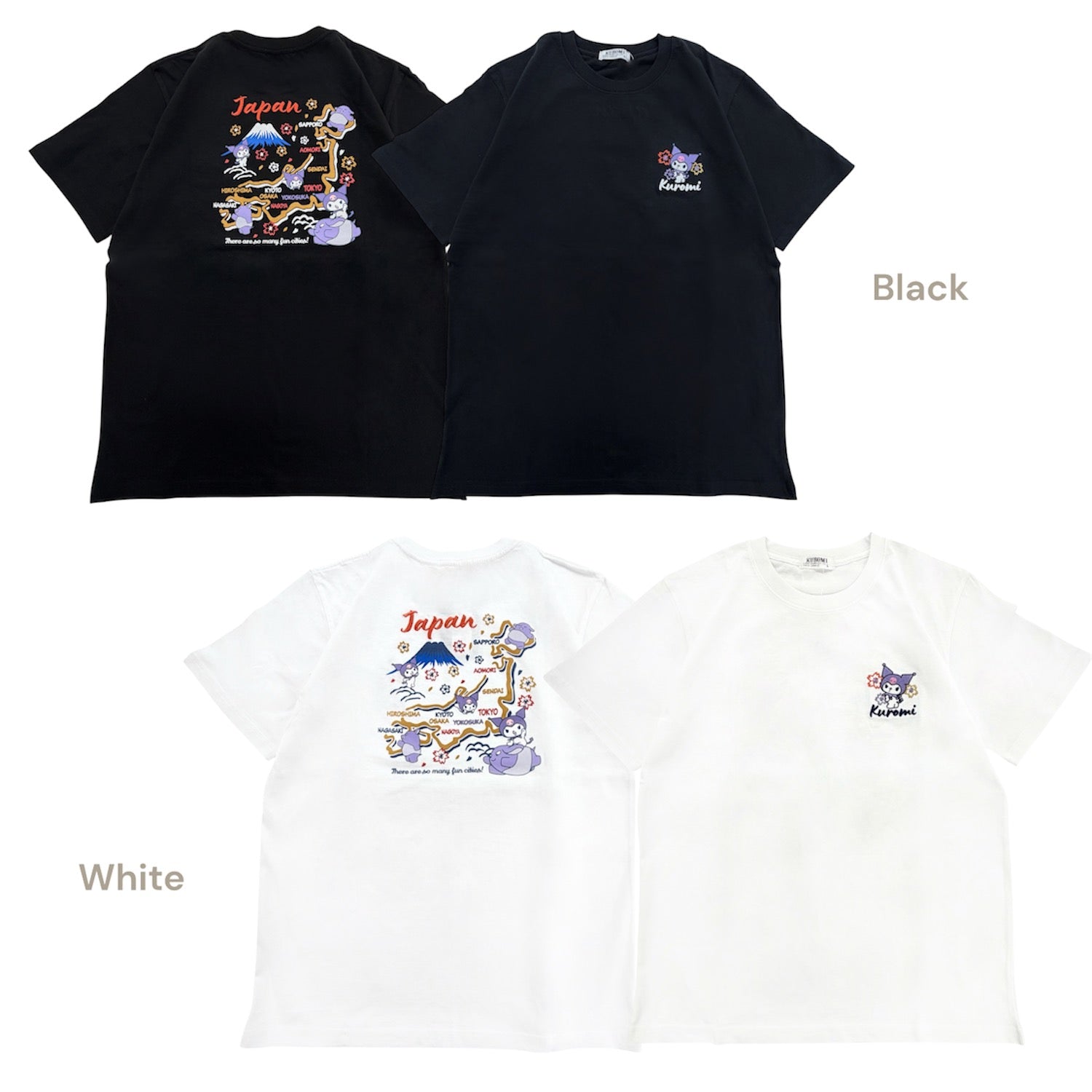 クロミ 和柄 半袖 Ｔシャツ 刺繍 バックプリント 天竺 メンズ レディース サンリオ キャラクターズ sanrio ku1162-70