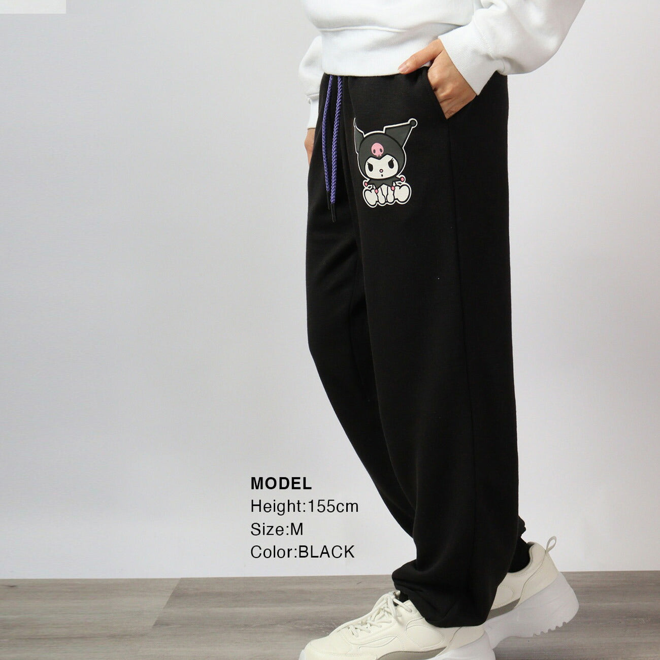 クロミ  パンツ スウェット 裏毛 プリント 部屋着 パジャマ スポーツ  M L LL サンリオ キャラクターズ ku1431-105