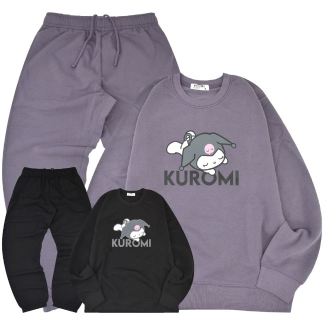 クロミ トレーナー スウェット パンツ セットアップ 裏起毛 ルームウェア 部屋着 パジャマ ku1644-77
