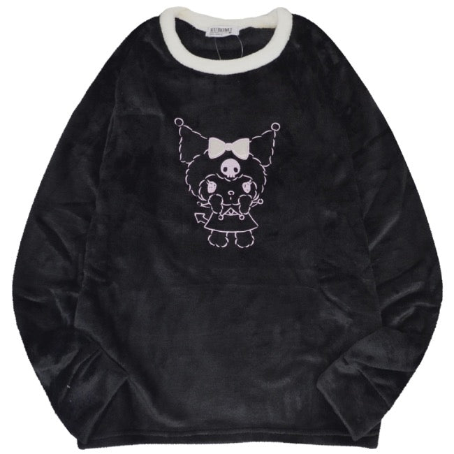 クロミ トレーナー スウェット パンツ フリース セットアップ ルームウェア 部屋着 パジャマ サンリオ キャラクターズ ku1644-92