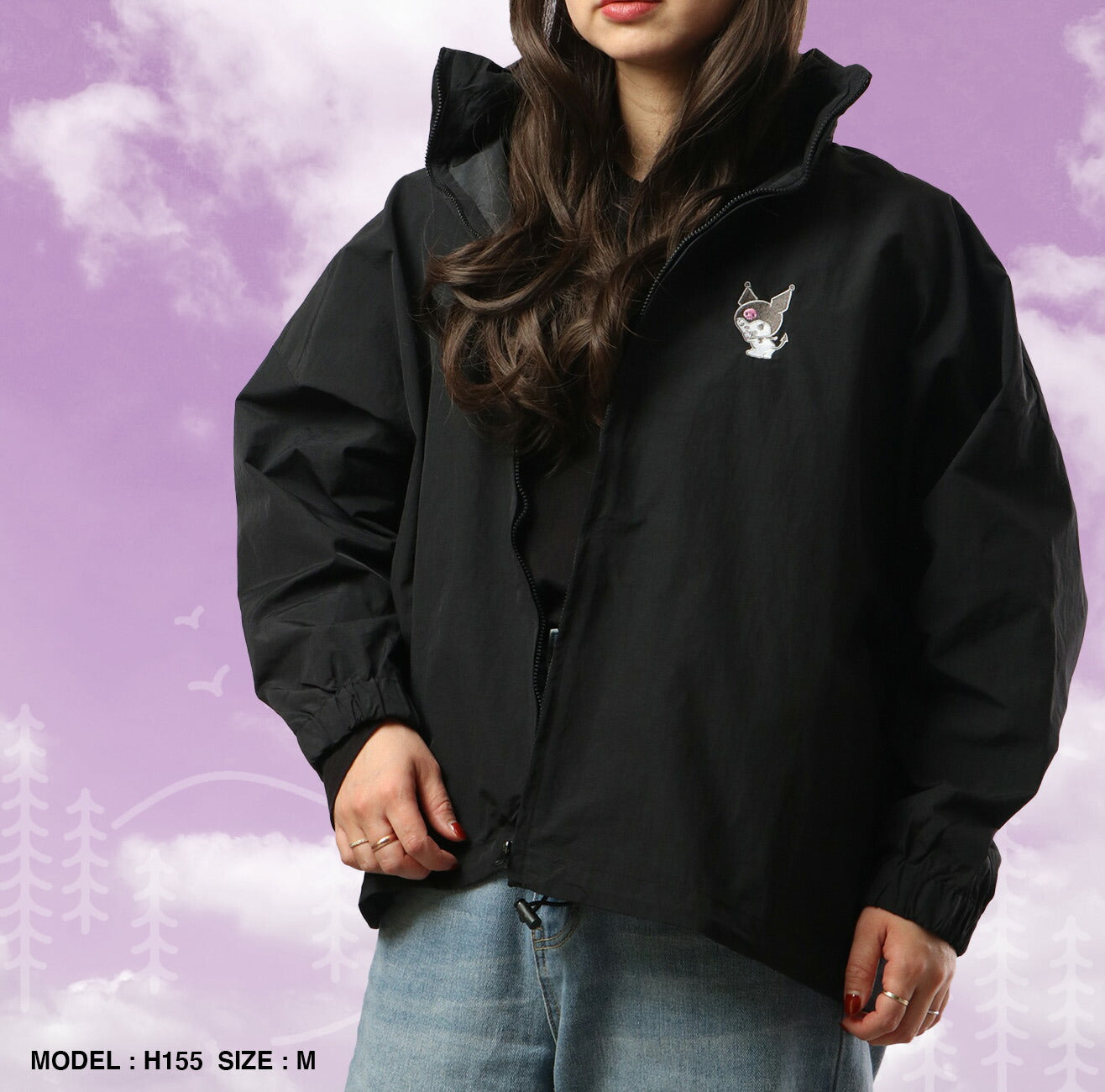 クロミ  ウィンドブレーカー アウター 刺繍 プリント M L マウンテンパーカー サンリオ キャラクターズ ku1823-701