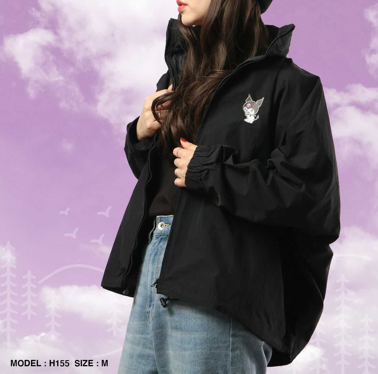 クロミ  ウィンドブレーカー アウター 刺繍 プリント M L マウンテンパーカー サンリオ キャラクターズ ku1823-701