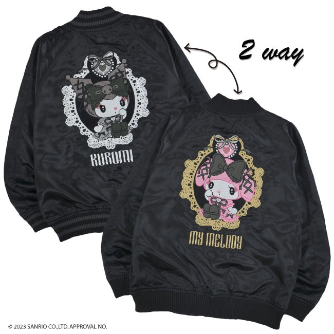 クロミ マイメロ マイメロディ アウター スカジャン リバーシブル 刺繍 M L LL サンリオ キャラクターズ ku1823-714
