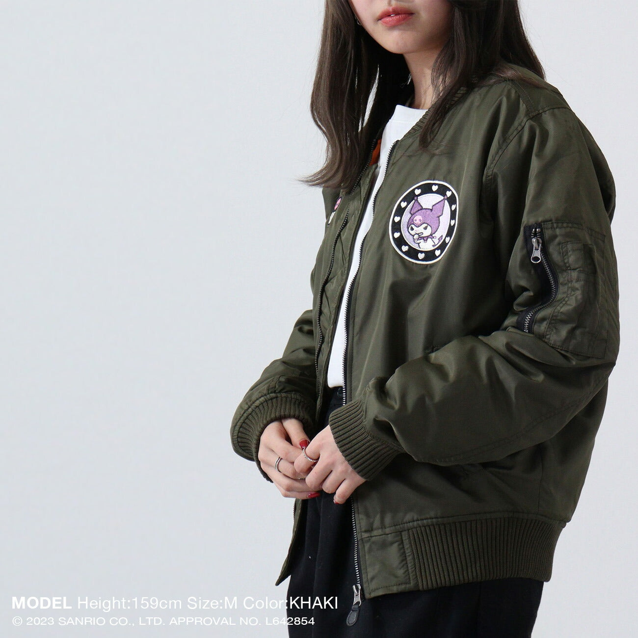クロミ MA-1 ワッペン刺繍 アウター ジャケット 春秋冬 サンリオキャラクターズ ku1834-707