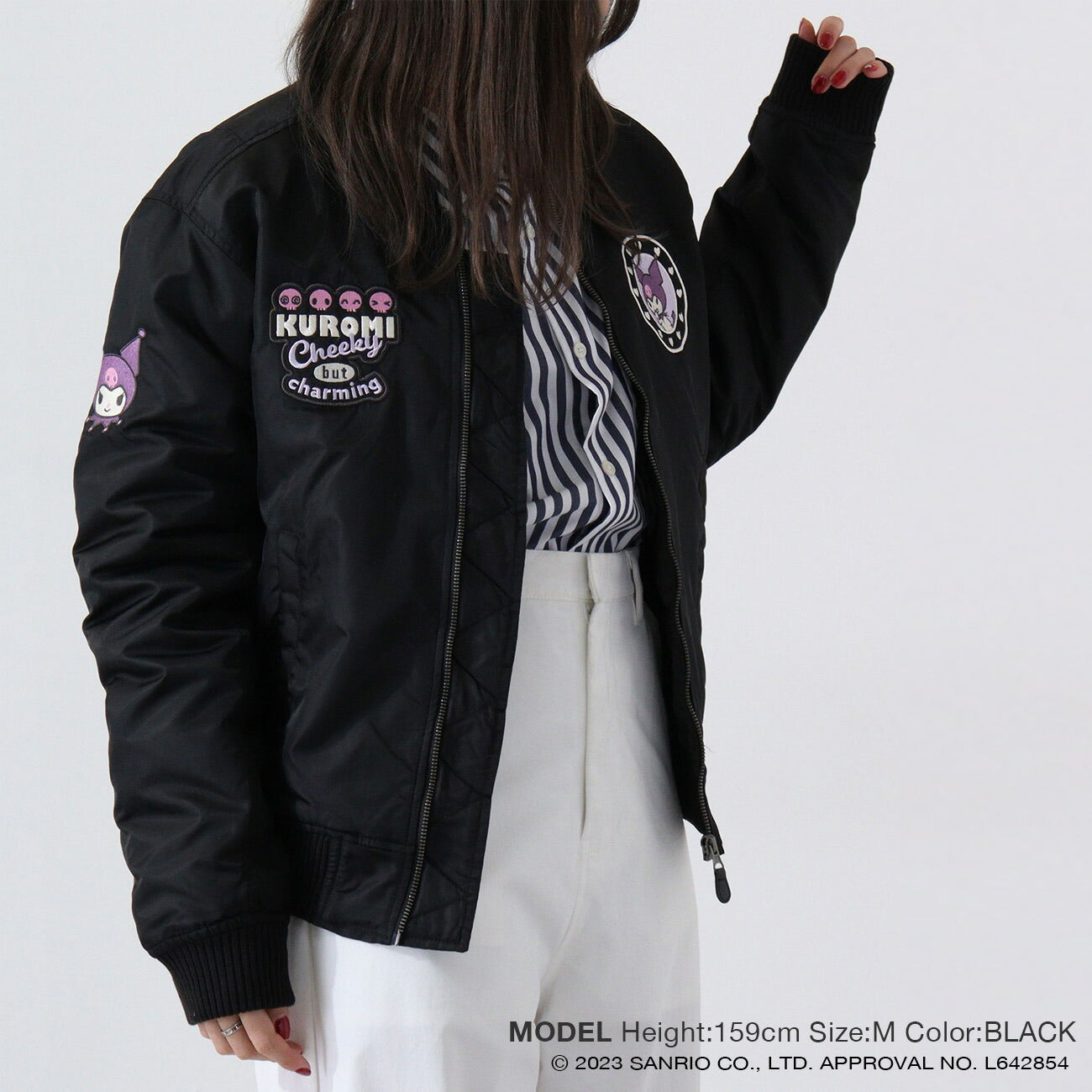 クロミ MA-1 ワッペン刺繍 アウター ジャケット 春秋冬 サンリオキャラクターズ ku1834-707