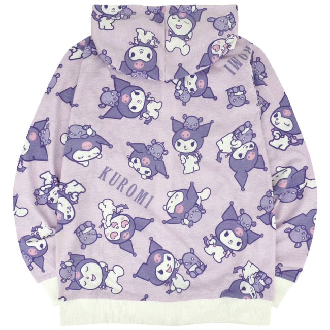 クロミ ジップ パーカー 総柄 天竺 サンリオ キャラクターズ レディース メンズ ku1842-295