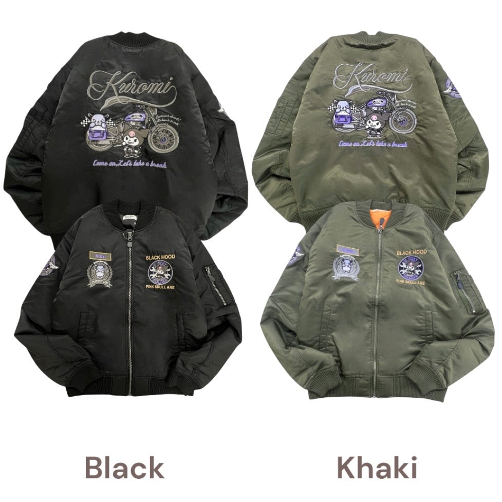 クロミ MA-1 ジャケット サンリオ キャラクターズ 刺繍 羽織 アウター 秋 冬 春 sanrio ku1854-140