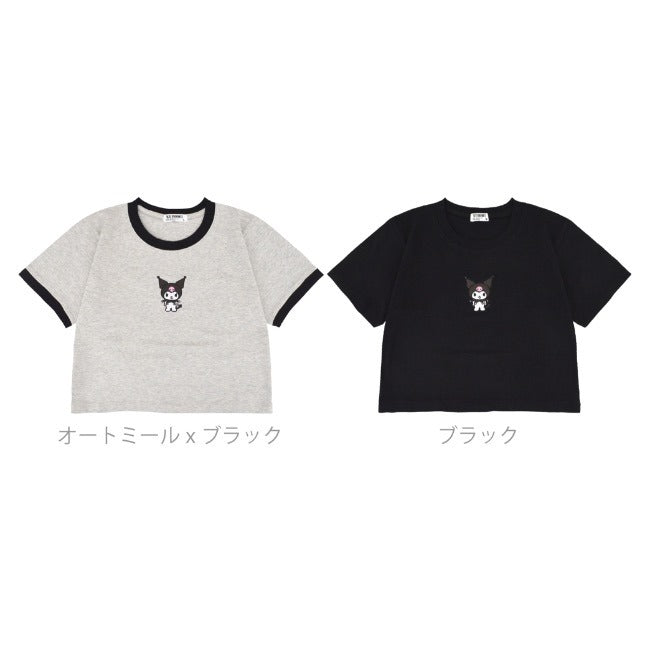 クロミ Tシャツ ちびT サンリオ キャラクターズ 刺繍 レディース ショート丈 半袖 ku2142-334