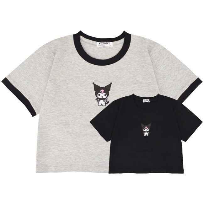 クロミ Tシャツ ちびT サンリオ キャラクターズ 刺繍 レディース ショート丈 半袖 ku2142-334