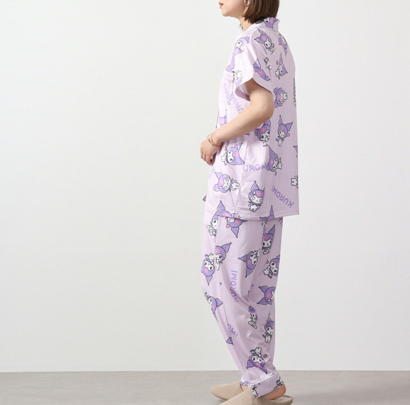 クロミ プリント パジャマ 上下セット パンツ トップス 半袖 総柄 サンリオ キャラクターズ ku2632-239