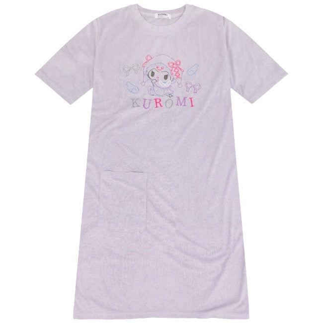 クロミ Tシャツ ルームウェア レディース ビッグ ワンピース KUROMI 刺繍 半袖 サンリオ キャラクターズ ku2742-03