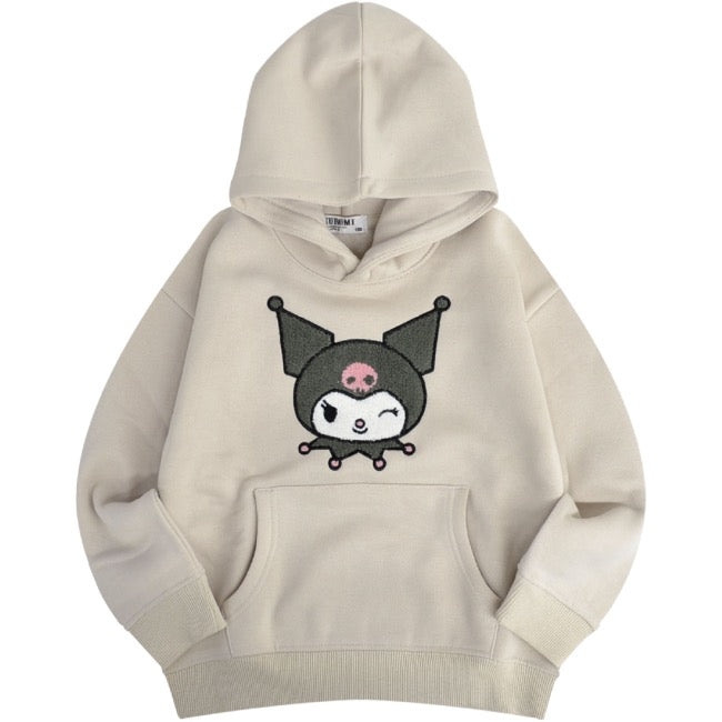 クロミ パーカー 子供 裏起毛 スウェット キッズ ビッグシルエット オーバーサイズ サンリオ キャラクターズ ku6344-175