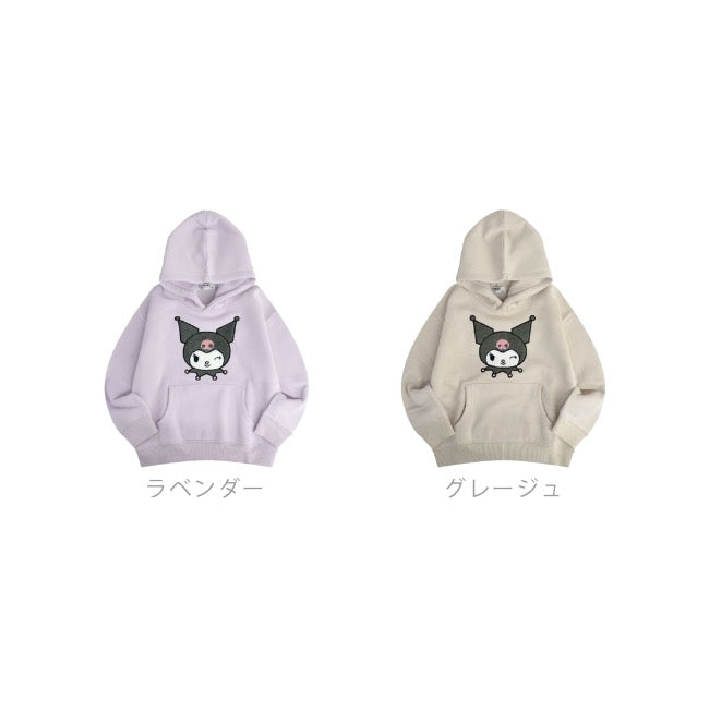 クロミ パーカー 子供 裏起毛 スウェット キッズ ビッグシルエット オーバーサイズ サンリオ キャラクターズ ku6344-175