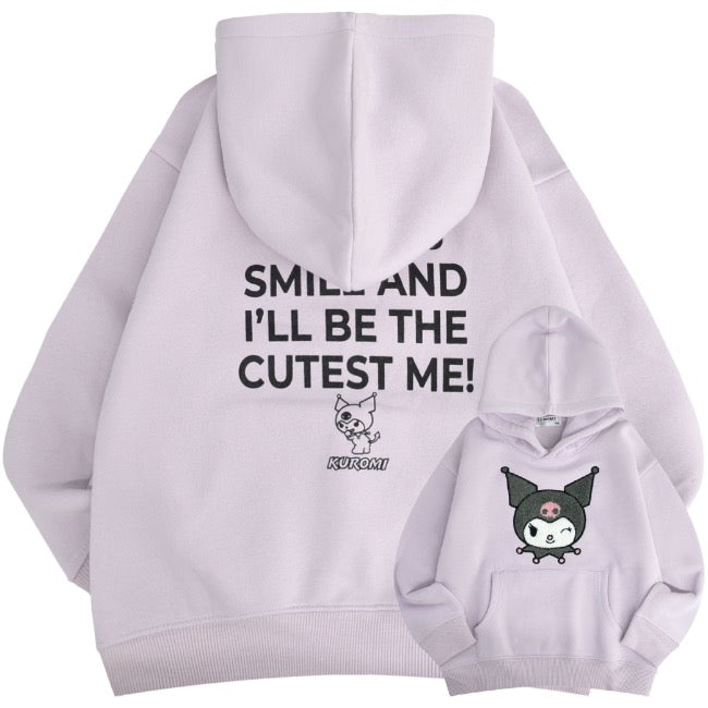 クロミ パーカー 子供 裏起毛 スウェット キッズ ビッグシルエット オーバーサイズ サンリオ キャラクターズ ku6344-175