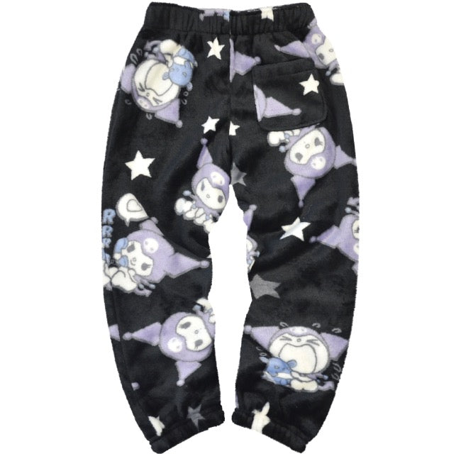 クロミ 子供 トレーナー パンツ フリース キッズ セットアップ 総柄 ルームウェア 部屋着 パジャマ サンリオ キャラクターズ ku6644-182