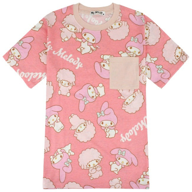 マイメロディ マイメロ Tシャツ 総柄 半袖 サンリオ キャラクターズ プリント メンズ レディース mm1142-296