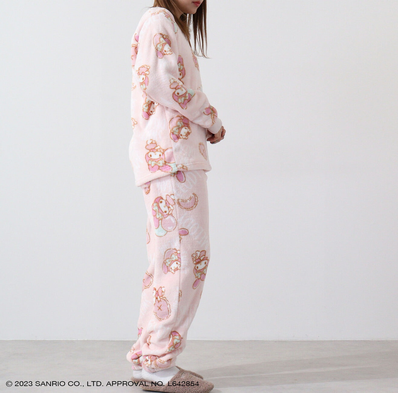 マイメロディ マイメロ サンリオ キャラクターズ トップス ボトムス セット  長袖 パンツ ボア フリース mm1634-594