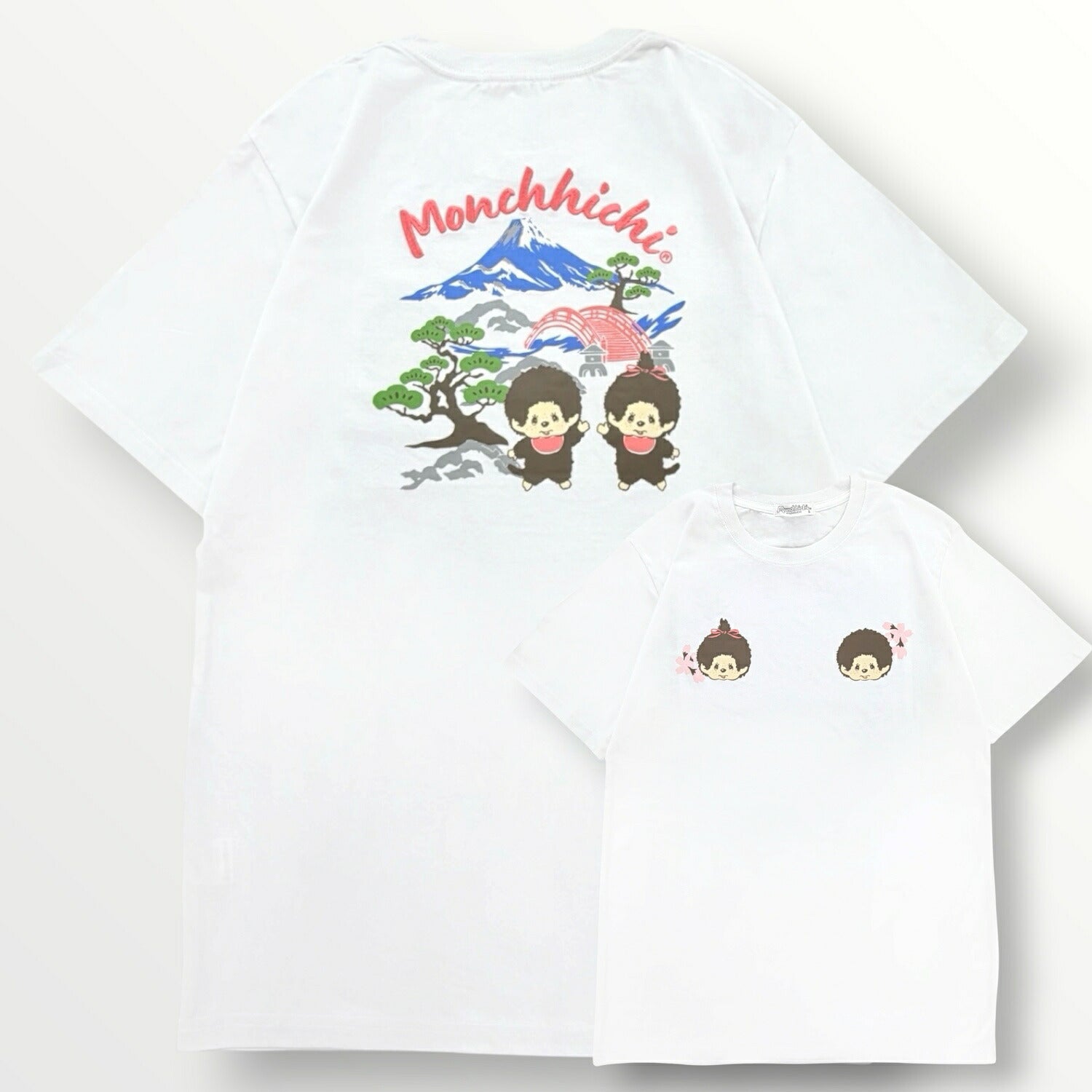 モンチッチ 半袖 Tシャツ 和柄 刺繍 バックプリント トップス 天竺 綿 レディース メンズ 春 夏 monchhichi