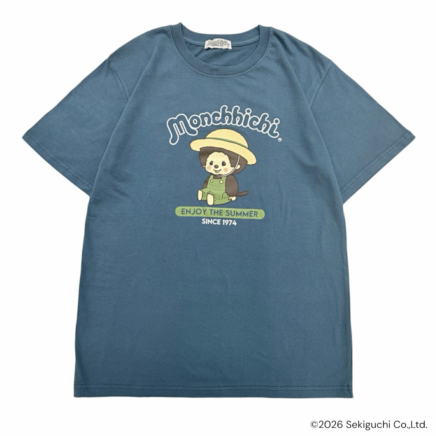 モンチッチ 半袖 Tシャツ 夏柄 プリント トップス 天竺 綿 レディース メンズ 春 夏 monchhichi mo1162-262
